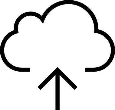 Siyah ve Beyaz Logo Simgesi PNG Biçimini Yükle. Web Sitesi Düğmesi, Mobil Uygulama Arayüzü, Dosya Aktarımı, Belge Paylaşımı, Bulut Depolama ve Veri Yedekleme için Minimalist Düz Tasarımlı Tek Renkli Ok Gönderme İşareti Grafiksel Elemanı