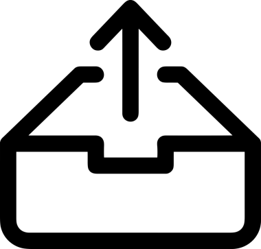 Siyah ve Beyaz Logo Simgesi PNG Biçimini Yükle. Web Sitesi Düğmesi, Mobil Uygulama Arayüzü, Dosya Aktarımı, Belge Paylaşımı, Bulut Depolama ve Veri Yedekleme için Minimalist Düz Tasarımlı Tek Renkli Ok Gönderme İşareti Grafiksel Elemanı