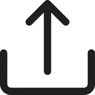 Siyah ve Beyaz Logo Simgesi PNG Biçimini Yükle. Web Sitesi Düğmesi, Mobil Uygulama Arayüzü, Dosya Aktarımı, Belge Paylaşımı, Bulut Depolama ve Veri Yedekleme için Minimalist Düz Tasarımlı Tek Renkli Ok Gönderme İşareti Grafiksel Elemanı