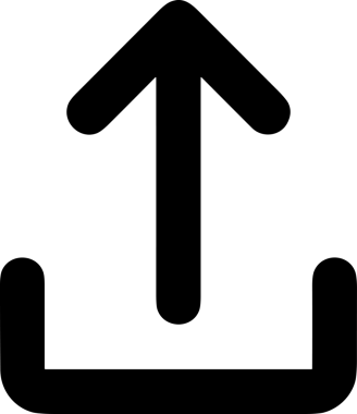Siyah ve Beyaz Logo Simgesi PNG Biçimini Yükle. Web Sitesi Düğmesi, Mobil Uygulama Arayüzü, Dosya Aktarımı, Belge Paylaşımı, Bulut Depolama ve Veri Yedekleme için Minimalist Düz Tasarımlı Tek Renkli Ok Gönderme İşareti Grafiksel Elemanı