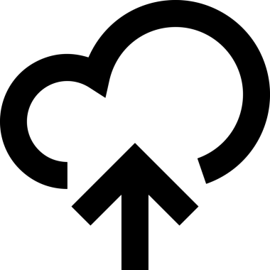 Siyah ve Beyaz Logo Simgesi PNG Biçimini Yükle. Web Sitesi Düğmesi, Mobil Uygulama Arayüzü, Dosya Aktarımı, Belge Paylaşımı, Bulut Depolama ve Veri Yedekleme için Minimalist Düz Tasarımlı Tek Renkli Ok Gönderme İşareti Grafiksel Elemanı