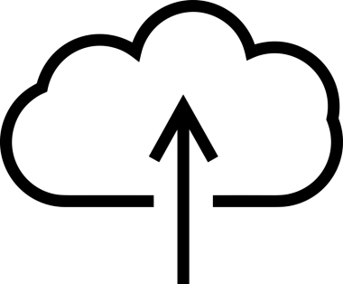 Siyah ve Beyaz Logo Simgesi PNG Biçimini Yükle. Web Sitesi Düğmesi, Mobil Uygulama Arayüzü, Dosya Aktarımı, Belge Paylaşımı, Bulut Depolama ve Veri Yedekleme için Minimalist Düz Tasarımlı Tek Renkli Ok Gönderme İşareti Grafiksel Elemanı