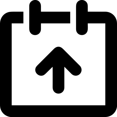 Siyah ve Beyaz Logo Simgesi PNG Biçimini Yükle. Web Sitesi Düğmesi, Mobil Uygulama Arayüzü, Dosya Aktarımı, Belge Paylaşımı, Bulut Depolama ve Veri Yedekleme için Minimalist Düz Tasarımlı Tek Renkli Ok Gönderme İşareti Grafiksel Elemanı