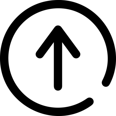 Siyah ve Beyaz Logo Simgesi PNG Biçimini Yükle. Web Sitesi Düğmesi, Mobil Uygulama Arayüzü, Dosya Aktarımı, Belge Paylaşımı, Bulut Depolama ve Veri Yedekleme için Minimalist Düz Tasarımlı Tek Renkli Ok Gönderme İşareti Grafiksel Elemanı