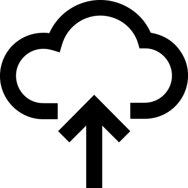 Siyah ve Beyaz Logo Simgesi PNG Biçimini Yükle. Web Sitesi Düğmesi, Mobil Uygulama Arayüzü, Dosya Aktarımı, Belge Paylaşımı, Bulut Depolama ve Veri Yedekleme için Minimalist Düz Tasarımlı Tek Renkli Ok Gönderme İşareti Grafiksel Elemanı