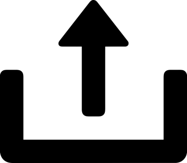 Siyah ve Beyaz Logo Simgesi PNG Biçimini Yükle. Web Sitesi Düğmesi, Mobil Uygulama Arayüzü, Dosya Aktarımı, Belge Paylaşımı, Bulut Depolama ve Veri Yedekleme için Minimalist Düz Tasarımlı Tek Renkli Ok Gönderme İşareti Grafiksel Elemanı