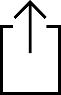 Siyah ve Beyaz Logo Simgesi PNG Biçimini Yükle. Web Sitesi Düğmesi, Mobil Uygulama Arayüzü, Dosya Aktarımı, Belge Paylaşımı, Bulut Depolama ve Veri Yedekleme için Minimalist Düz Tasarımlı Tek Renkli Ok Gönderme İşareti Grafiksel Elemanı