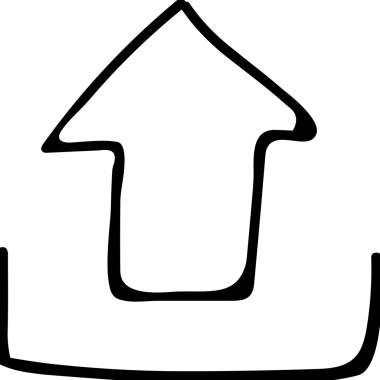 Siyah ve Beyaz Logo Simgesi PNG Biçimini Yükle. Web Sitesi Düğmesi, Mobil Uygulama Arayüzü, Dosya Aktarımı, Belge Paylaşımı, Bulut Depolama ve Veri Yedekleme için Minimalist Düz Tasarımlı Tek Renkli Ok Gönderme İşareti Grafiksel Elemanı