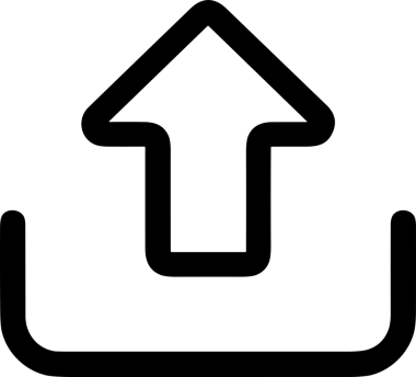 Siyah ve Beyaz Logo Simgesi PNG Biçimini Yükle. Web Sitesi Düğmesi, Mobil Uygulama Arayüzü, Dosya Aktarımı, Belge Paylaşımı, Bulut Depolama ve Veri Yedekleme için Minimalist Düz Tasarımlı Tek Renkli Ok Gönderme İşareti Grafiksel Elemanı