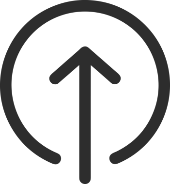 Siyah ve Beyaz Logo Simgesi PNG Biçimini Yükle. Web Sitesi Düğmesi, Mobil Uygulama Arayüzü, Dosya Aktarımı, Belge Paylaşımı, Bulut Depolama ve Veri Yedekleme için Minimalist Düz Tasarımlı Tek Renkli Ok Gönderme İşareti Grafiksel Elemanı