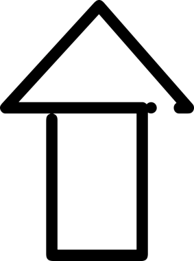 Siyah ve Beyaz Logo Simgesi PNG Biçimini Yükle. Web Sitesi Düğmesi, Mobil Uygulama Arayüzü, Dosya Aktarımı, Belge Paylaşımı, Bulut Depolama ve Veri Yedekleme için Minimalist Düz Tasarımlı Tek Renkli Ok Gönderme İşareti Grafiksel Elemanı