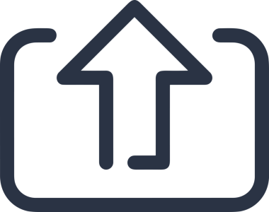 Siyah ve Beyaz Logo Simgesi PNG Biçimini Yükle. Web Sitesi Düğmesi, Mobil Uygulama Arayüzü, Dosya Aktarımı, Belge Paylaşımı, Bulut Depolama ve Veri Yedekleme için Minimalist Düz Tasarımlı Tek Renkli Ok Gönderme İşareti Grafiksel Elemanı