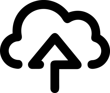 Siyah ve Beyaz Logo Simgesi PNG Biçimini Yükle. Web Sitesi Düğmesi, Mobil Uygulama Arayüzü, Dosya Aktarımı, Belge Paylaşımı, Bulut Depolama ve Veri Yedekleme için Minimalist Düz Tasarımlı Tek Renkli Ok Gönderme İşareti Grafiksel Elemanı