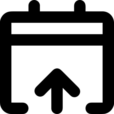 Siyah ve Beyaz Logo Simgesi PNG Biçimini Yükle. Web Sitesi Düğmesi, Mobil Uygulama Arayüzü, Dosya Aktarımı, Belge Paylaşımı, Bulut Depolama ve Veri Yedekleme için Minimalist Düz Tasarımlı Tek Renkli Ok Gönderme İşareti Grafiksel Elemanı