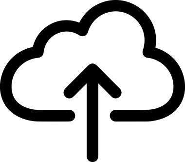 Siyah ve Beyaz Logo Simgesi PNG Biçimini Yükle. Web Sitesi Düğmesi, Mobil Uygulama Arayüzü, Dosya Aktarımı, Belge Paylaşımı, Bulut Depolama ve Veri Yedekleme için Minimalist Düz Tasarımlı Tek Renkli Ok Gönderme İşareti Grafiksel Elemanı