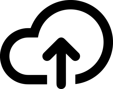 Siyah ve Beyaz Logo Simgesi PNG Biçimini Yükle. Web Sitesi Düğmesi, Mobil Uygulama Arayüzü, Dosya Aktarımı, Belge Paylaşımı, Bulut Depolama ve Veri Yedekleme için Minimalist Düz Tasarımlı Tek Renkli Ok Gönderme İşareti Grafiksel Elemanı