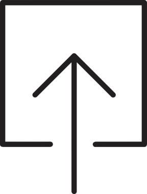 Siyah ve Beyaz Logo Simgesi PNG Biçimini Yükle. Web Sitesi Düğmesi, Mobil Uygulama Arayüzü, Dosya Aktarımı, Belge Paylaşımı, Bulut Depolama ve Veri Yedekleme için Minimalist Düz Tasarımlı Tek Renkli Ok Gönderme İşareti Grafiksel Elemanı