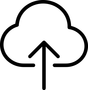 Siyah ve Beyaz Logo Simgesi PNG Biçimini Yükle. Web Sitesi Düğmesi, Mobil Uygulama Arayüzü, Dosya Aktarımı, Belge Paylaşımı, Bulut Depolama ve Veri Yedekleme için Minimalist Düz Tasarımlı Tek Renkli Ok Gönderme İşareti Grafiksel Elemanı