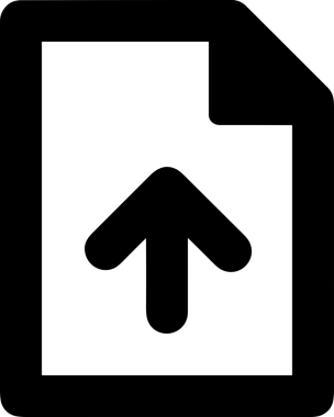 Siyah ve Beyaz Logo Simgesi PNG Biçimini Yükle. Web Sitesi Düğmesi, Mobil Uygulama Arayüzü, Dosya Aktarımı, Belge Paylaşımı, Bulut Depolama ve Veri Yedekleme için Minimalist Düz Tasarımlı Tek Renkli Ok Gönderme İşareti Grafiksel Elemanı