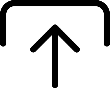 Siyah ve Beyaz Logo Simgesi PNG Biçimini Yükle. Web Sitesi Düğmesi, Mobil Uygulama Arayüzü, Dosya Aktarımı, Belge Paylaşımı, Bulut Depolama ve Veri Yedekleme için Minimalist Düz Tasarımlı Tek Renkli Ok Gönderme İşareti Grafiksel Elemanı