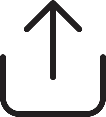 Siyah ve Beyaz Logo Simgesi PNG Biçimini Yükle. Web Sitesi Düğmesi, Mobil Uygulama Arayüzü, Dosya Aktarımı, Belge Paylaşımı, Bulut Depolama ve Veri Yedekleme için Minimalist Düz Tasarımlı Tek Renkli Ok Gönderme İşareti Grafiksel Elemanı