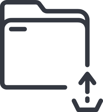 Siyah ve Beyaz Logo Simgesi PNG Biçimini Yükle. Web Sitesi Düğmesi, Mobil Uygulama Arayüzü, Dosya Aktarımı, Belge Paylaşımı, Bulut Depolama ve Veri Yedekleme için Minimalist Düz Tasarımlı Tek Renkli Ok Gönderme İşareti Grafiksel Elemanı