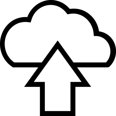 Siyah ve Beyaz Logo Simgesi PNG Biçimini Yükle. Web Sitesi Düğmesi, Mobil Uygulama Arayüzü, Dosya Aktarımı, Belge Paylaşımı, Bulut Depolama ve Veri Yedekleme için Minimalist Düz Tasarımlı Tek Renkli Ok Gönderme İşareti Grafiksel Elemanı