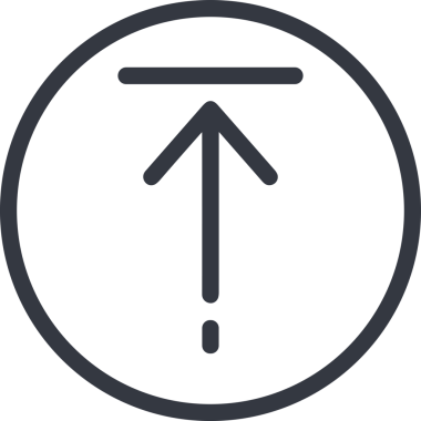 Siyah ve Beyaz Logo Simgesi PNG Biçimini Yükle. Web Sitesi Düğmesi, Mobil Uygulama Arayüzü, Dosya Aktarımı, Belge Paylaşımı, Bulut Depolama ve Veri Yedekleme için Minimalist Düz Tasarımlı Tek Renkli Ok Gönderme İşareti Grafiksel Elemanı