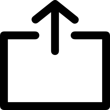 Siyah ve Beyaz Logo Simgesi PNG Biçimini Yükle. Web Sitesi Düğmesi, Mobil Uygulama Arayüzü, Dosya Aktarımı, Belge Paylaşımı, Bulut Depolama ve Veri Yedekleme için Minimalist Düz Tasarımlı Tek Renkli Ok Gönderme İşareti Grafiksel Elemanı