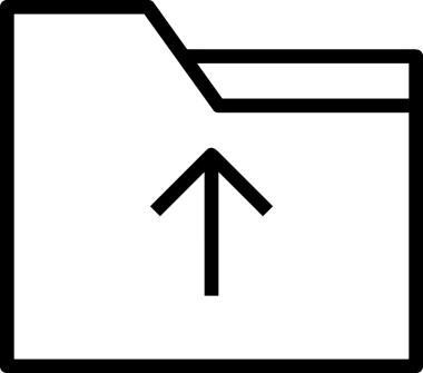 Siyah ve Beyaz Logo Simgesi PNG Biçimini Yükle. Web Sitesi Düğmesi, Mobil Uygulama Arayüzü, Dosya Aktarımı, Belge Paylaşımı, Bulut Depolama ve Veri Yedekleme için Minimalist Düz Tasarımlı Tek Renkli Ok Gönderme İşareti Grafiksel Elemanı