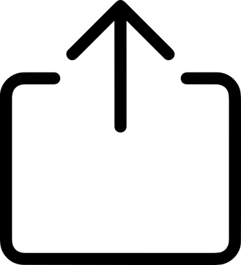 Siyah ve Beyaz Logo Simgesi PNG Biçimini Yükle. Web Sitesi Düğmesi, Mobil Uygulama Arayüzü, Dosya Aktarımı, Belge Paylaşımı, Bulut Depolama ve Veri Yedekleme için Minimalist Düz Tasarımlı Tek Renkli Ok Gönderme İşareti Grafiksel Elemanı