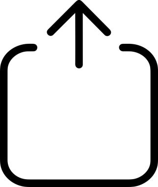 Siyah ve Beyaz Logo Simgesi PNG Biçimini Yükle. Web Sitesi Düğmesi, Mobil Uygulama Arayüzü, Dosya Aktarımı, Belge Paylaşımı, Bulut Depolama ve Veri Yedekleme için Minimalist Düz Tasarımlı Tek Renkli Ok Gönderme İşareti Grafiksel Elemanı