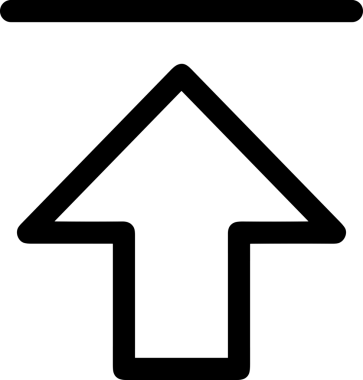 Siyah ve Beyaz Logo Simgesi PNG Biçimini Yükle. Web Sitesi Düğmesi, Mobil Uygulama Arayüzü, Dosya Aktarımı, Belge Paylaşımı, Bulut Depolama ve Veri Yedekleme için Minimalist Düz Tasarımlı Tek Renkli Ok Gönderme İşareti Grafiksel Elemanı
