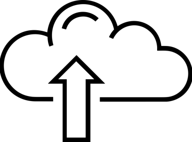 Siyah ve Beyaz Logo Simgesi PNG Biçimini Yükle. Web Sitesi Düğmesi, Mobil Uygulama Arayüzü, Dosya Aktarımı, Belge Paylaşımı, Bulut Depolama ve Veri Yedekleme için Minimalist Düz Tasarımlı Tek Renkli Ok Gönderme İşareti Grafiksel Elemanı