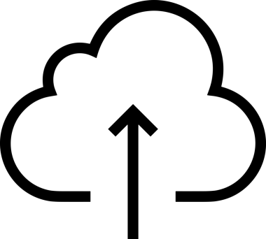 Siyah ve Beyaz Logo Simgesi PNG Biçimini Yükle. Web Sitesi Düğmesi, Mobil Uygulama Arayüzü, Dosya Aktarımı, Belge Paylaşımı, Bulut Depolama ve Veri Yedekleme için Minimalist Düz Tasarımlı Tek Renkli Ok Gönderme İşareti Grafiksel Elemanı