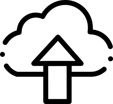 Siyah ve Beyaz Logo Simgesi PNG Biçimini Yükle. Web Sitesi Düğmesi, Mobil Uygulama Arayüzü, Dosya Aktarımı, Belge Paylaşımı, Bulut Depolama ve Veri Yedekleme için Minimalist Düz Tasarımlı Tek Renkli Ok Gönderme İşareti Grafiksel Elemanı