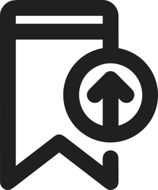 Siyah ve Beyaz Logo Simgesi PNG Biçimini Yükle. Web Sitesi Düğmesi, Mobil Uygulama Arayüzü, Dosya Aktarımı, Belge Paylaşımı, Bulut Depolama ve Veri Yedekleme için Minimalist Düz Tasarımlı Tek Renkli Ok Gönderme İşareti Grafiksel Elemanı