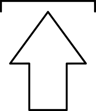 Siyah ve Beyaz Logo Simgesi PNG Biçimini Yükle. Web Sitesi Düğmesi, Mobil Uygulama Arayüzü, Dosya Aktarımı, Belge Paylaşımı, Bulut Depolama ve Veri Yedekleme için Minimalist Düz Tasarımlı Tek Renkli Ok Gönderme İşareti Grafiksel Elemanı