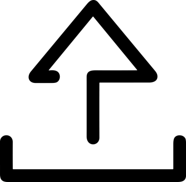 Siyah ve Beyaz Logo Simgesi PNG Biçimini Yükle. Web Sitesi Düğmesi, Mobil Uygulama Arayüzü, Dosya Aktarımı, Belge Paylaşımı, Bulut Depolama ve Veri Yedekleme için Minimalist Düz Tasarımlı Tek Renkli Ok Gönderme İşareti Grafiksel Elemanı