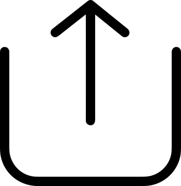 Siyah ve Beyaz Logo Simgesi PNG Biçimini Yükle. Web Sitesi Düğmesi, Mobil Uygulama Arayüzü, Dosya Aktarımı, Belge Paylaşımı, Bulut Depolama ve Veri Yedekleme için Minimalist Düz Tasarımlı Tek Renkli Ok Gönderme İşareti Grafiksel Elemanı