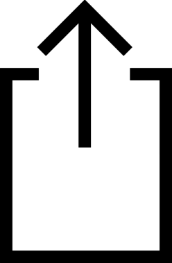 Siyah ve Beyaz Logo Simgesi PNG Biçimini Yükle. Web Sitesi Düğmesi, Mobil Uygulama Arayüzü, Dosya Aktarımı, Belge Paylaşımı, Bulut Depolama ve Veri Yedekleme için Minimalist Düz Tasarımlı Tek Renkli Ok Gönderme İşareti Grafiksel Elemanı