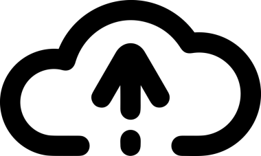 Siyah ve Beyaz Logo Simgesi PNG Biçimini Yükle. Web Sitesi Düğmesi, Mobil Uygulama Arayüzü, Dosya Aktarımı, Belge Paylaşımı, Bulut Depolama ve Veri Yedekleme için Minimalist Düz Tasarımlı Tek Renkli Ok Gönderme İşareti Grafiksel Elemanı