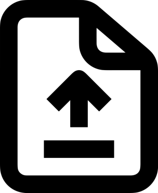 Siyah ve Beyaz Logo Simgesi PNG Biçimini Yükle. Web Sitesi Düğmesi, Mobil Uygulama Arayüzü, Dosya Aktarımı, Belge Paylaşımı, Bulut Depolama ve Veri Yedekleme için Minimalist Düz Tasarımlı Tek Renkli Ok Gönderme İşareti Grafiksel Elemanı