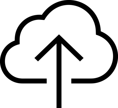 Siyah ve Beyaz Logo Simgesi PNG Biçimini Yükle. Web Sitesi Düğmesi, Mobil Uygulama Arayüzü, Dosya Aktarımı, Belge Paylaşımı, Bulut Depolama ve Veri Yedekleme için Minimalist Düz Tasarımlı Tek Renkli Ok Gönderme İşareti Grafiksel Elemanı