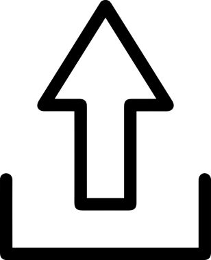 Siyah ve Beyaz Logo Simgesi PNG Biçimini Yükle. Web Sitesi Düğmesi, Mobil Uygulama Arayüzü, Dosya Aktarımı, Belge Paylaşımı, Bulut Depolama ve Veri Yedekleme için Minimalist Düz Tasarımlı Tek Renkli Ok Gönderme İşareti Grafiksel Elemanı
