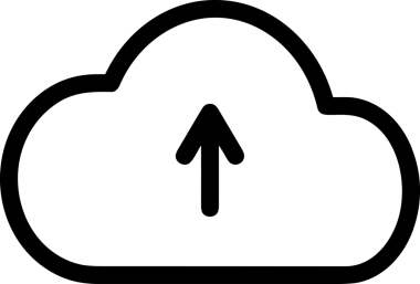 Siyah ve Beyaz Logo Simgesi PNG Biçimini Yükle. Web Sitesi Düğmesi, Mobil Uygulama Arayüzü, Dosya Aktarımı, Belge Paylaşımı, Bulut Depolama ve Veri Yedekleme için Minimalist Düz Tasarımlı Tek Renkli Ok Gönderme İşareti Grafiksel Elemanı