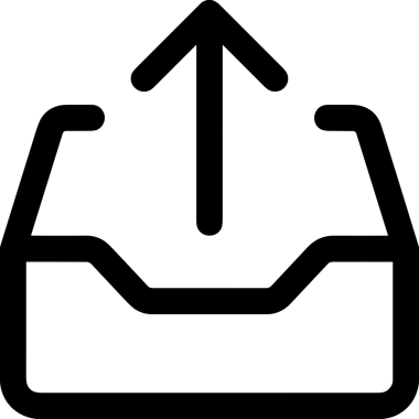 Siyah ve Beyaz Logo Simgesi PNG Biçimini Yükle. Web Sitesi Düğmesi, Mobil Uygulama Arayüzü, Dosya Aktarımı, Belge Paylaşımı, Bulut Depolama ve Veri Yedekleme için Minimalist Düz Tasarımlı Tek Renkli Ok Gönderme İşareti Grafiksel Elemanı