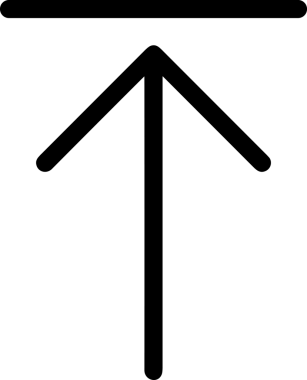 Siyah ve Beyaz Logo Simgesi PNG Biçimini Yükle. Web Sitesi Düğmesi, Mobil Uygulama Arayüzü, Dosya Aktarımı, Belge Paylaşımı, Bulut Depolama ve Veri Yedekleme için Minimalist Düz Tasarımlı Tek Renkli Ok Gönderme İşareti Grafiksel Elemanı
