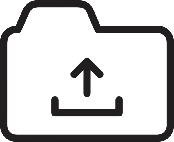 Siyah ve Beyaz Logo Simgesi PNG Biçimini Yükle. Web Sitesi Düğmesi, Mobil Uygulama Arayüzü, Dosya Aktarımı, Belge Paylaşımı, Bulut Depolama ve Veri Yedekleme için Minimalist Düz Tasarımlı Tek Renkli Ok Gönderme İşareti Grafiksel Elemanı