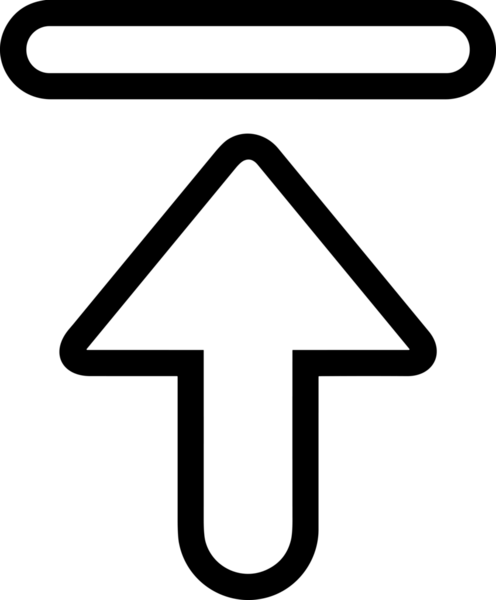 Siyah ve Beyaz Logo Simgesi PNG Biçimini Yükle. Web Sitesi Düğmesi, Mobil Uygulama Arayüzü, Dosya Aktarımı, Belge Paylaşımı, Bulut Depolama ve Veri Yedekleme için Minimalist Düz Tasarımlı Tek Renkli Ok Gönderme İşareti Grafiksel Elemanı